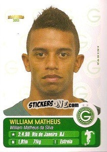 Cromo William Matheus - Campeonato Brasileiro 2013 - Panini