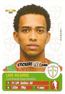 Sticker Luis Ricardo - Campeonato Brasileiro 2013 - Panini