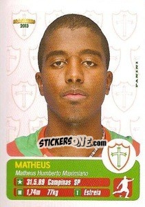 Sticker Matheus - Campeonato Brasileiro 2013 n. 252 - Panini
