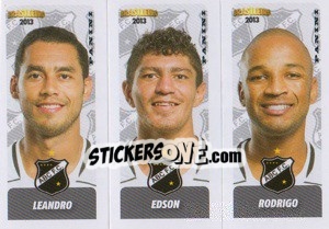 Cromo Leandro / Edson / Rodrigo - Campeonato Brasileiro 2013 - Panini