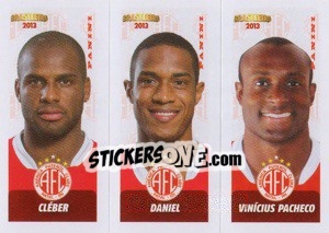 Sticker Cléber / Daniel / V.Pacheco - Campeonato Brasileiro 2013 n. 336 - Panini