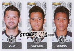 Sticker Gilson / T.Garça / Jorginho - Campeonato Brasileiro 2013 n. 338 - Panini