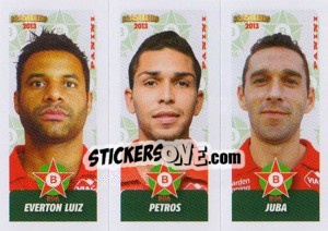 Figurina E.Luiz / Petros / Juba - Campeonato Brasileiro 2013 n. 360 - Panini