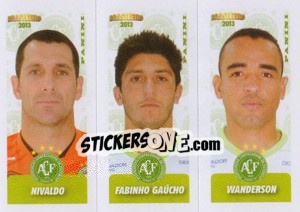 Sticker Nivaldo / F.Gaúcho / Wanderson - Campeonato Brasileiro 2013 n. 374 - Panini