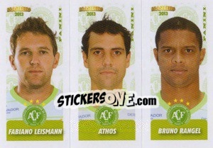 Figurina F.Leismann / Athos / B.Rangel - Campeonato Brasileiro 2013 - Panini