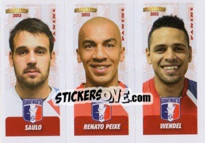 Sticker Saulo / R.Peixe / Wendel - Campeonato Brasileiro 2013 n. 387 - Panini