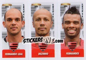 Sticker F.Leal / Dezinho / Fernandes - Campeonato Brasileiro 2013 n. 406 - Panini