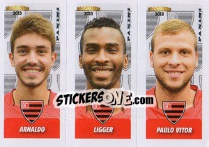 Sticker Arnaldo / Ligger / P.Vitor - Campeonato Brasileiro 2013 n. 408 - Panini