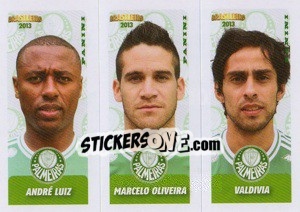 Sticker A.Luiz / M.Oliveira / Valdivia - Campeonato Brasileiro 2013 n. 411 - Panini
