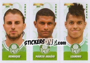Sticker Henrique / M.Araújo / Leandro - Campeonato Brasileiro 2013 n. 412 - Panini