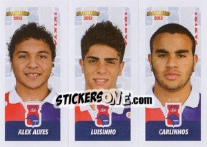 Sticker A.Alves / Luisinho / Carlinhos - Campeonato Brasileiro 2013 n. 421 - Panini