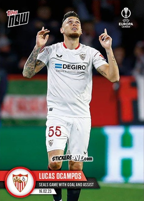Cromo Lucas Ocampos - Now UEFA Europa League & UEFA Europa Conference League 2022-2023
 n. 26 - Topps