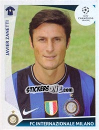 Sticker Javier Zanetti - UEFA Champions League 2009-2010 n. 370 - Panini