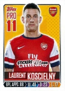 Sticker Laurent Koscielny - Premier League Inglese 2013-2014 n. 8 - Topps