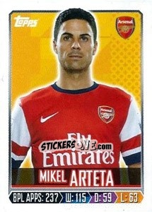 Sticker Mikel Arteta - Premier League Inglese 2013-2014 n. 12 - Topps