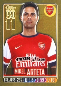 Sticker Mikel Arteta - Premier League Inglese 2013-2014 n. 12g - Topps