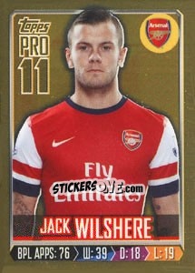 Figurina Jack Wilshere - Premier League Inglese 2013-2014 - Topps