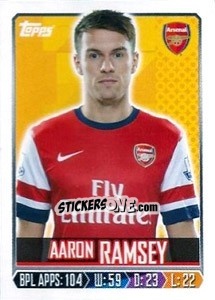 Sticker Aaron Ramsey - Premier League Inglese 2013-2014 n. 16 - Topps