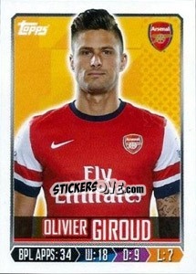 Sticker Olivier Giroud - Premier League Inglese 2013-2014 n. 17 - Topps
