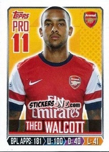 Figurina Theo Walcott - Premier League Inglese 2013-2014 - Topps