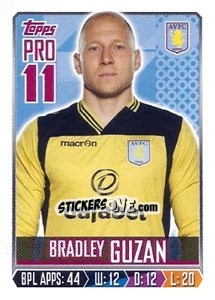 Figurina Bradley Guzan - Premier League Inglese 2013-2014 n. 23 - Topps