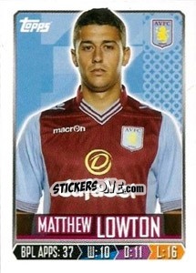 Sticker Matthew Lowton - Premier League Inglese 2013-2014 - Topps