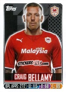 Sticker Craig Bellamy - Premier League Inglese 2013-2014 n. 49 - Topps