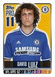 Sticker David Luiz - Premier League Inglese 2013-2014 n. 57 - Topps