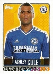 Figurina Ashley Cole - Premier League Inglese 2013-2014 - Topps