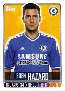 Figurina Eden Hazard - Premier League Inglese 2013-2014 - Topps