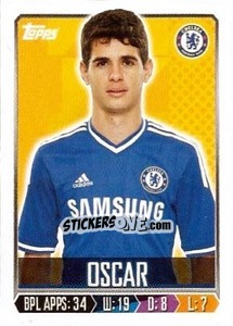 Figurina Oscar - Premier League Inglese 2013-2014 - Topps