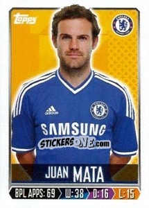 Cromo Juan Mata - Premier League Inglese 2013-2014 - Topps