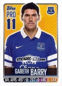 Figurina Gareth Barry - Premier League Inglese 2013-2014 - Topps