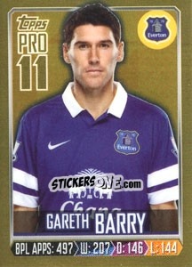 Sticker Gareth Barry - Premier League Inglese 2013-2014 n. 95g - Topps