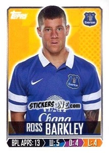 Figurina Ross Barkley - Premier League Inglese 2013-2014 - Topps