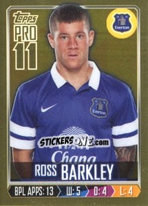 Sticker Ross Barkley - Premier League Inglese 2013-2014 n. 96g - Topps