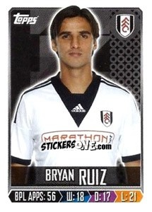 Sticker Bryan Ruiz - Premier League Inglese 2013-2014 n. 113 - Topps