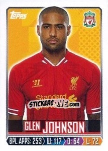 Sticker Glen Johnson - Premier League Inglese 2013-2014 n. 136 - Topps