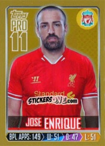 Sticker José Enrique - Premier League Inglese 2013-2014 n. 139g - Topps