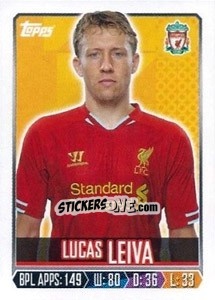 Figurina Lucas Leiva - Premier League Inglese 2013-2014 - Topps
