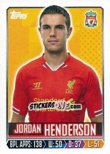 Sticker Jordan Henderson - Premier League Inglese 2013-2014 n. 141 - Topps