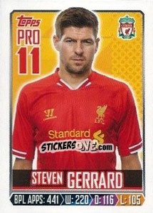 Sticker Steven Gerrard - Premier League Inglese 2013-2014 n. 142 - Topps