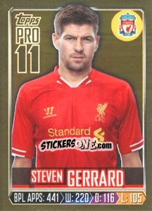 Sticker Steven Gerrard - Premier League Inglese 2013-2014 n. 142g - Topps