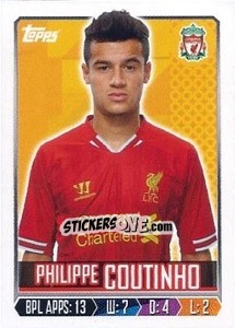 Figurina Philippe Coutinho - Premier League Inglese 2013-2014 - Topps
