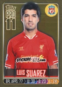 Sticker Luis Suárez - Premier League Inglese 2013-2014 n. 146g - Topps