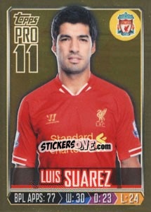 Cromo Luis Suárez - Premier League Inglese 2013-2014 - Topps