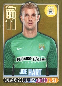 Sticker Joe Hart - Premier League Inglese 2013-2014 n. 151g - Topps