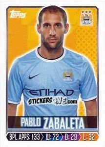 Figurina Pablo Zabaleta - Premier League Inglese 2013-2014 - Topps