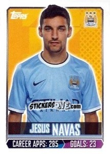 Sticker Jesús Navas - Premier League Inglese 2013-2014 n. 156 - Topps