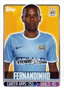 Sticker Fernandinho - Premier League Inglese 2013-2014 n. 157 - Topps